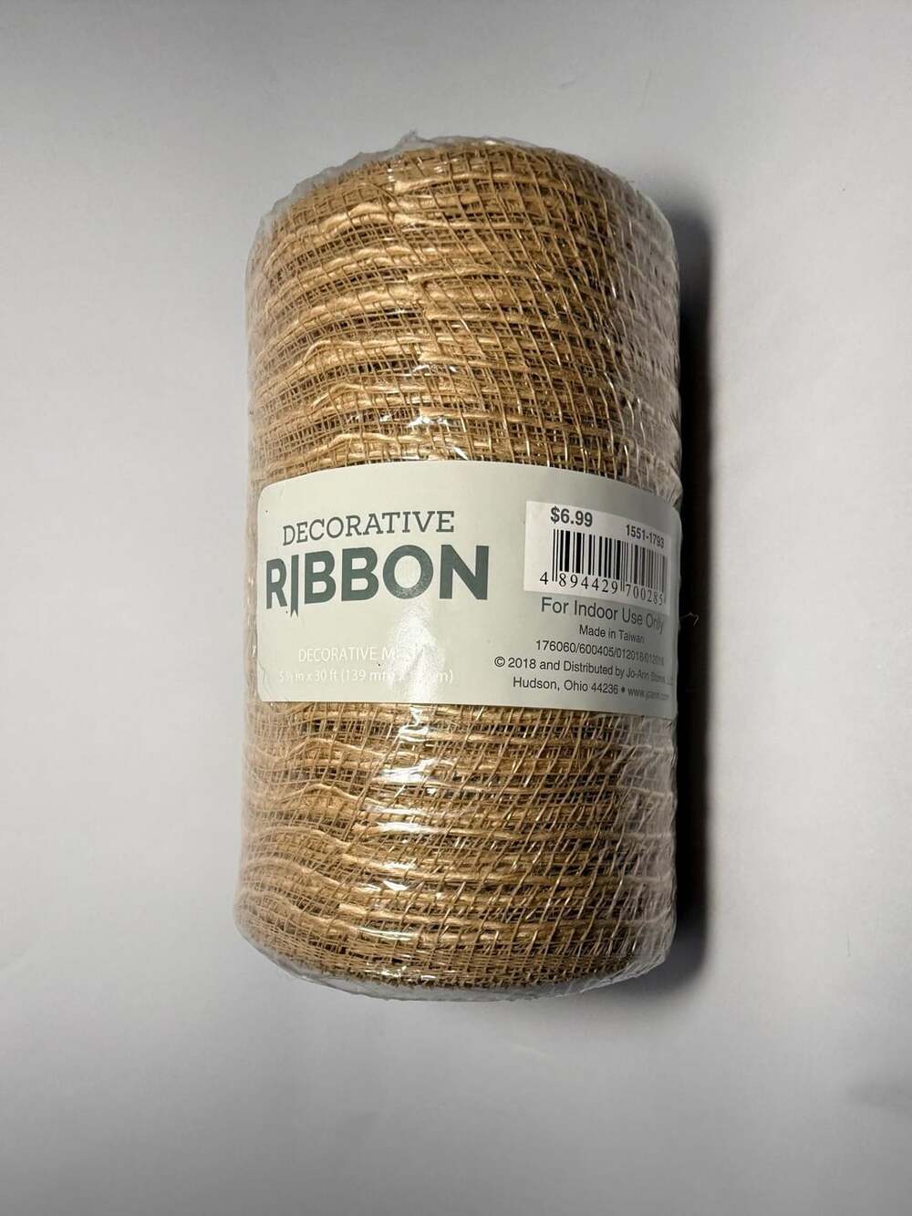 Jo-Ann Stores Decorative Mesh Ribbon 5.5 in x 30 ft Brown